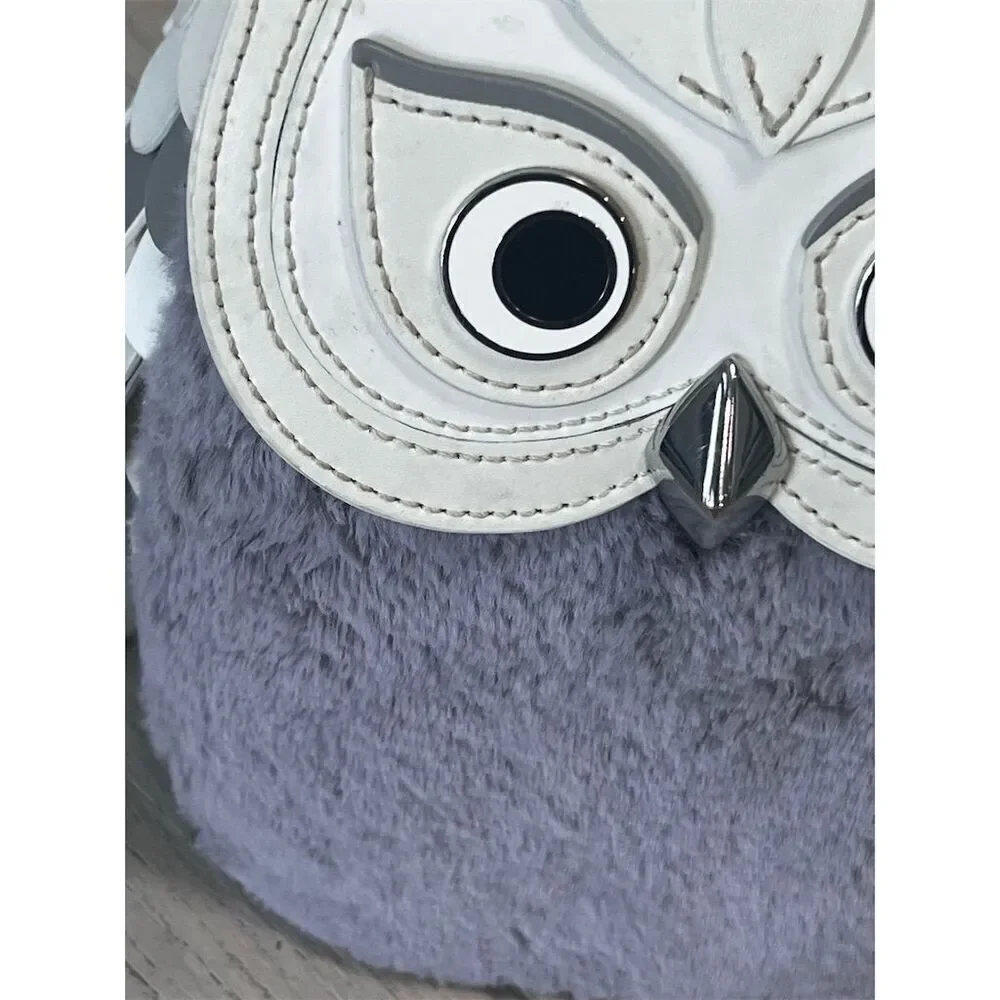 Kate Spade Hoot 3D Owl Crossbody Bag Grey Cream Accents Women's - Picture 14 of 17